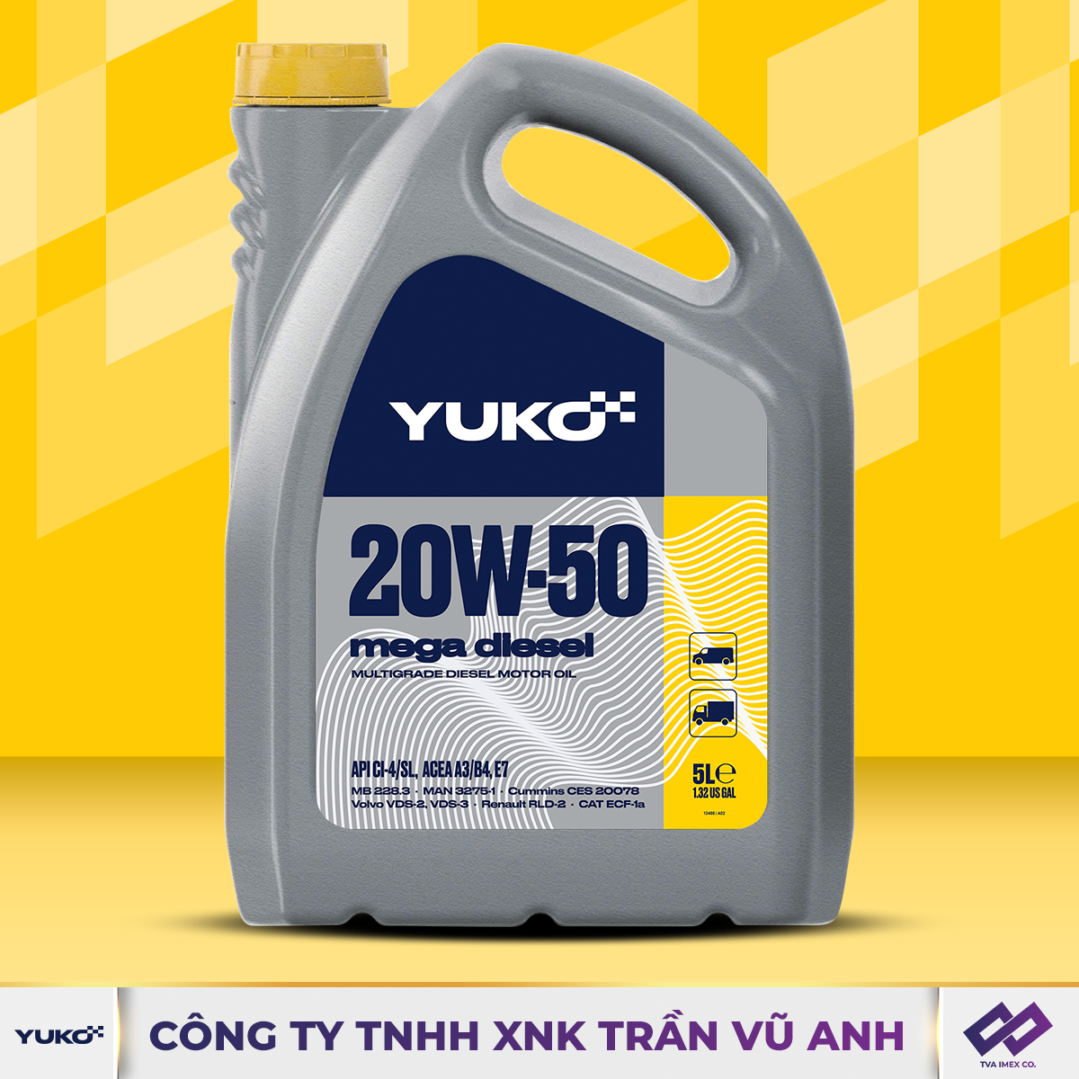 YUKO MEGA DIESEL 20W50 CI-4 5L